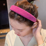 Retro Korean Style Headband Check Headband Wide Corduroy Twill Hairbands Korean Head Wrap Elegant Hair Hoop Hair Accessories daiiibabyyy