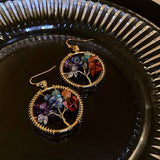 Trendy Exaggerate Geometric Colorful Gravel Trees Dangle Hook Earrings For Women Retro Fashion Ethnic Style Ear Jewelry Earring daiiibabyyy