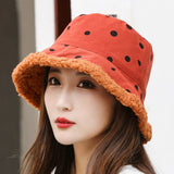 Fisherman Cap Women's Winter Hat 2022 New Women Warm Bucket Hats Lady Dots Star Print Outdoor Panama Hat for Women зима daiiibabyyy
