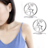 2021 New Fashion Cute Christmas Elk Stud Earrings for Women Temperament Crystal Deer Earrings Girls New Year Party Jewelry Gifts daiiibabyyy