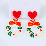 Cute Christmas Acrylic Earrings For Women Cartoon Christmas Tree Bell Snowflake Drop Earrings Trendy Jewelry Xmas Festive Gift daiiibabyyy