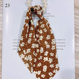 2022  Pearl Elastic Rubber Bands For Girl Bow Print Fashion Hair Accessories Hair Ties 2021 New Korea Women Hair Ropes 28 Style daiiibabyyy