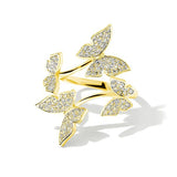 New Fashion Crystal Butterfly Open Adjustable Rings For Women Trendy Gold Silver color Index Finger Ring Jewelry anillos mujeres daiiibabyyy