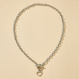 Punk Silver Color Clavicle Chain Necklaces For Women 2022 Fashion Hollow Heart Pendant Necklaces Female Jewelry Accessories Gift daiiibabyyy