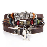 Vintage Black Leather Bracelets For Men Fashion Hollow Triangle Leather Bracelet & Bangles Multilayer Wide Wrap Jewelry 2022 daiiibabyyy