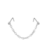 Double L Shape Nose Chain Heart Nose Piercing Chain 20G Straight Ball Nose Chain Zircon Piercing Nariz Pircing Septum Nez daiiibabyyy