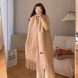 Women Fashion Thick Solid Color Wild Scarves 230X37CM Fantasy Macaron Scarves Women Winter Soft Warm Feel Cashmere Long Shawl daiiibabyyy