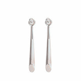 HUANZHI  New  Punk Silver Plated Metal Barbed Rose flower Stud Earrings Geometric For Women Girls Party Jewelry daiiibabyyy