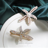 Hair Clips for Women New Style Fashion Pearl Crystal Hairpin Starfish Shell Hair Accessories for Women Jewelry Wholesale daiiibabyyy
