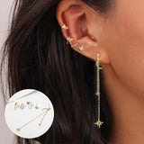 Crown U-shaped Ear Clips Hollow Butterfly Etro Earrings For Women Pendientes Mujer Long Earrings Piercing Ear Cuffs Clip daiiibabyyy