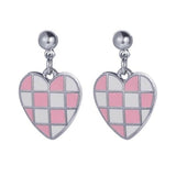 17KM Trendy Geometric Checkerboard Ball Shape Earrings For Women Fashion Colorful Lattice Drop Earrings 2022 Trend Jewelry daiiibabyyy