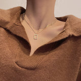 New European And American Double Layered Necklace For Women 2021 Fashion Trend Pendant Luxury Ins Hip-Hop Style Clavicle Chain daiiibabyyy