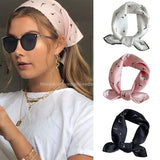50x50cm Square Silk Hair Scarf Women Headband Fashion Print Neck Scarfs Office Hair Band Hand Kerchief Female Bandana daiiibabyyy