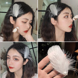 New Sweet Fairy White Feather Hair Clip Hairpins For Women Girls Wedding Daily Personality Feather Barrettes Hair Accessories daiiibabyyy
