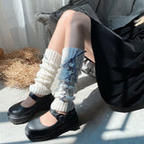 New Japanese Lolita Sweet Girl Furry Leg Warmers Knitted Foot Cover Women Autumn Winter Fashion Socks Cosplay Heap Heap Socks daiiibabyyy