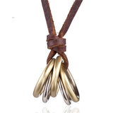 Genuine Leather Necklace for Men Women Vintage Jewelry Chokers Adustable Rope Chain statement necklaces & pendants Alloy Hotsale daiiibabyyy