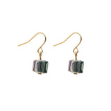 Daiiibabyyy Vintage Colorful Cube Transparent Crystal Pendant Earring For Women Fashion Simple Exquisite Cute Ear Studs All-match Jewelry