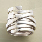 Fashion Creativity Silver Color Large Wraparound Rings for Women Men Engagement Party Ring Jewelry Size 6-10