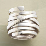 Fashion Creativity Silver Color Large Wraparound Rings for Women Men Engagement Party Ring Jewelry Size 6-10 daiiibabyyy