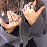 New Individuality Vintage Punk Elastic Stretchy Quartz Watch Rings for Women Man Hip-hop Couple Accessories daiiibabyyy
