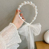 Pearl Hairbands For Women Hair Accessories Designer Band Flower Hoops Bow Wedding Headband Metal Bridal Headwear Bands Clip daiiibabyyy