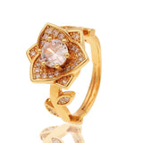 Fashion New Christmas Rose Flower Design Ring Index Finger Ring Niche Personality Women's Tail Ring Jewelry daiiibabyyy