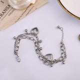 European and American fashion personality hip hop heart-shaped bracelet, retro punk women's bracelet, 2022 new daiiibabyyy