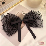 Spring New Oversized Bow Hair Accessories Big Bow Mesh Dots Hair Hoop Oversized Bow Lace  Flower Ribbon Hair Clip Hairpins daiiibabyyy