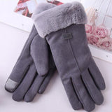New Fashion Women Gloves Autumn Winter Cute Furry Warm Mitts Full Finger Mittens Women Outdoor Cycling Female Screen Gloves daiiibabyyy