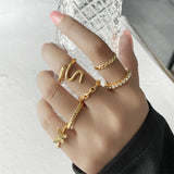 2021 New Retro Star Moon Ring Set Ring For Women European And American Female Joint Ring Ins Fashion Popular Gift Banquet daiiibabyyy