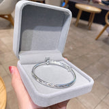 Trendy Silver Plated Letter Bracelet Female Simple Young Style Fashion Jewelry Women Bangles Gift for Girlfriend Party Wedding daiiibabyyy