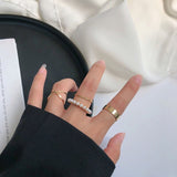Hiphop/Rock Metal Geometry Of Circular Ring Open Forefinger Punk Accessories Buckle Joint Tail Ring Women Jewelry Gifts
