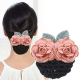 Daiiibabyyy Flower Hair Bun Elegant Headmade Hairpins Floral Bun Cover Star Hair Clip Removable Snood Girls Hair Accessories for Women