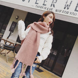 Oversize Winter Scarf for Women Wool Scarves Soft Warm Handmade Winter Poncho Black Men's Cashmere Scarfs Female Shawl Pashmina daiiibabyyy