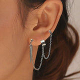 17KM Korean Asymmetrical Rhinestone Butterfly Drop Earrings For Women Girls Trendy Fashion Pearl Chain Earrings Jewelry Gifts daiiibabyyy