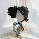 Women's Sun Hats Female Bowknot Visor Caps Hand Made Raffia Straw Summer Cap Casual Shade Hat Empty Top Hat girls Beach hat daiiibabyyy