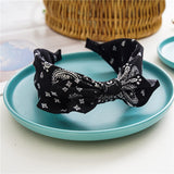 Bow Wide Brimmed Head Hoop For Women Hair Accessories Boho Floral Print Headbands Cross Knot Hair Hoop Vintage Elegant Headwear daiiibabyyy