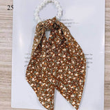 2022  Pearl Elastic Rubber Bands For Girl Bow Print Fashion Hair Accessories Hair Ties 2021 New Korea Women Hair Ropes 28 Style daiiibabyyy