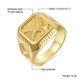 Daiiibabyyy American Eagle Animal Signet Ring for Men Golden Stainless Steel Male Jewelry