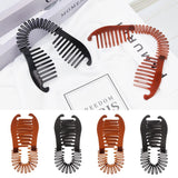 Woman hair comb Banana hairpin fashion simple black oval PE plastic hairpin vertical clip ponytail holder hair accessories
