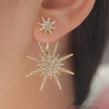 Beautiful Shiny Star Hanging Earrings for Women Statement Fashion Funny Female Earring Sparkle Crystal Star Geometry Jewelry Za