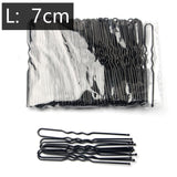 Daiiibabyyy 5/6/7 Cm 50 Pcs U Shaped Hairpin Hair Clips Bobby Pins Metal Barrette Women Modeling Tools Bridal Hairstyle Tool