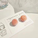 s925 Korean Lovely Fruit Earrings Creative Funny Flocking fruit earrings Cute Fun Earring Ear Jewelry personality Gift серьги daiiibabyyy