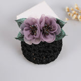 Korean Fashion Ribbon Flower Hairgrips Crystal Headband Crochet Bun Net Snood Bow Hair Clips for Women wedding Hair Accessorie daiiibabyyy
