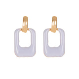 New Trendy Dripping Oil Resin Hoop Earrings for Women Girls Geometric Irregular Metal Acrylic Creativity Earrings Party Jewelry daiiibabyyy