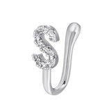 New Copper Alphabet Fake Nose Ring Cuff Non Piercing Letter Nose Ring Clip on Fake Nose Piercing Jewelry Ear Cuff Earring Women daiiibabyyy