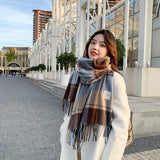 Winter Plaid Scarf Women's Thickened Couple Models Are Made of High-quality Cashmere Material Echarpe Femme Hiver Luxe daiiibabyyy