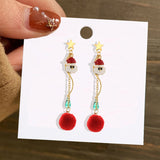 Christmas Circle Round Heart Deer Elk Pendant Earrings for Women Creative Festival Dangle Earrings Jewelry Accessories daiiibabyyy