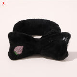 New Women Hair Accessories Fashion Letter Coral Fleece Wash Face Bow Hairbands For Women Girls Elastic Soft Turban Headbands daiiibabyyy