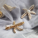 Hair Clips for Women New Style Fashion Pearl Crystal Hairpin Starfish Shell Hair Accessories for Women Jewelry Wholesale daiiibabyyy